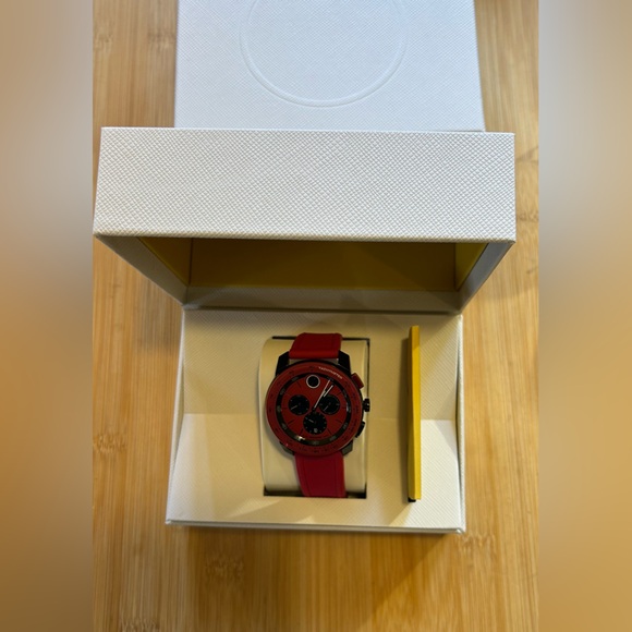 Movado Bold TR90 Watch With 43.5mm Black & Red Chronograph Face & Red Band - Picture 8 of 9